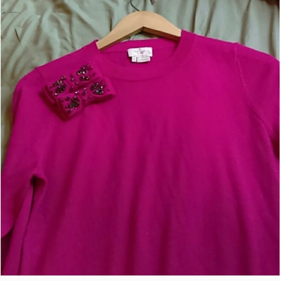kate spade pink bow sweater size s like new - Picture 5 of 5